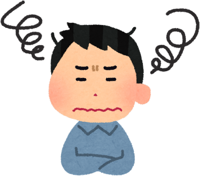 Illustration of a Man with a Troubled Expression and Swirling Thoughts